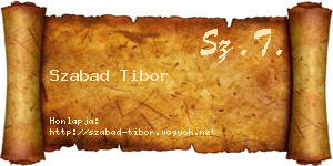 Szabad Tibor névjegykártya